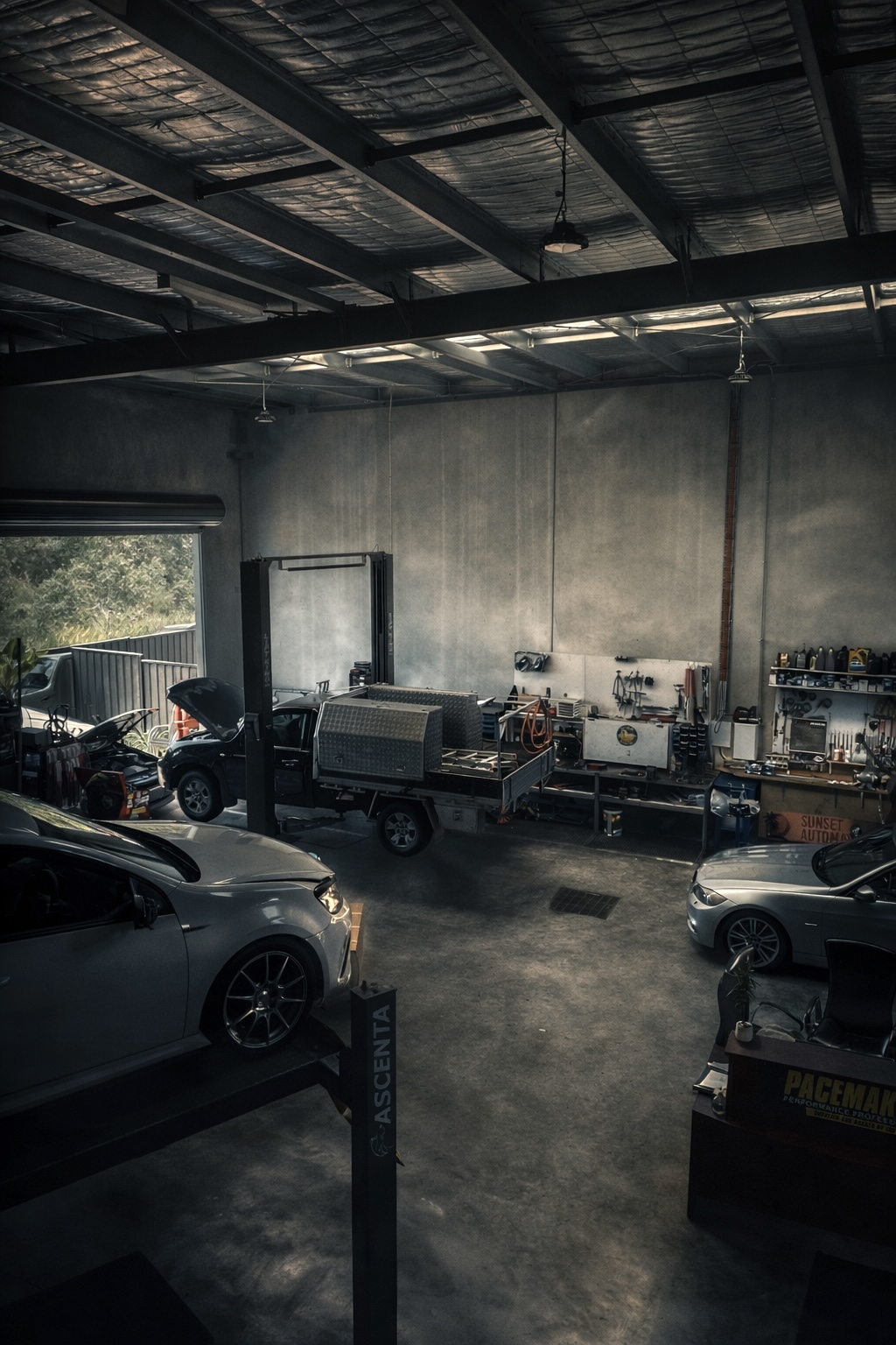 Rumble Exhaust workshop interior